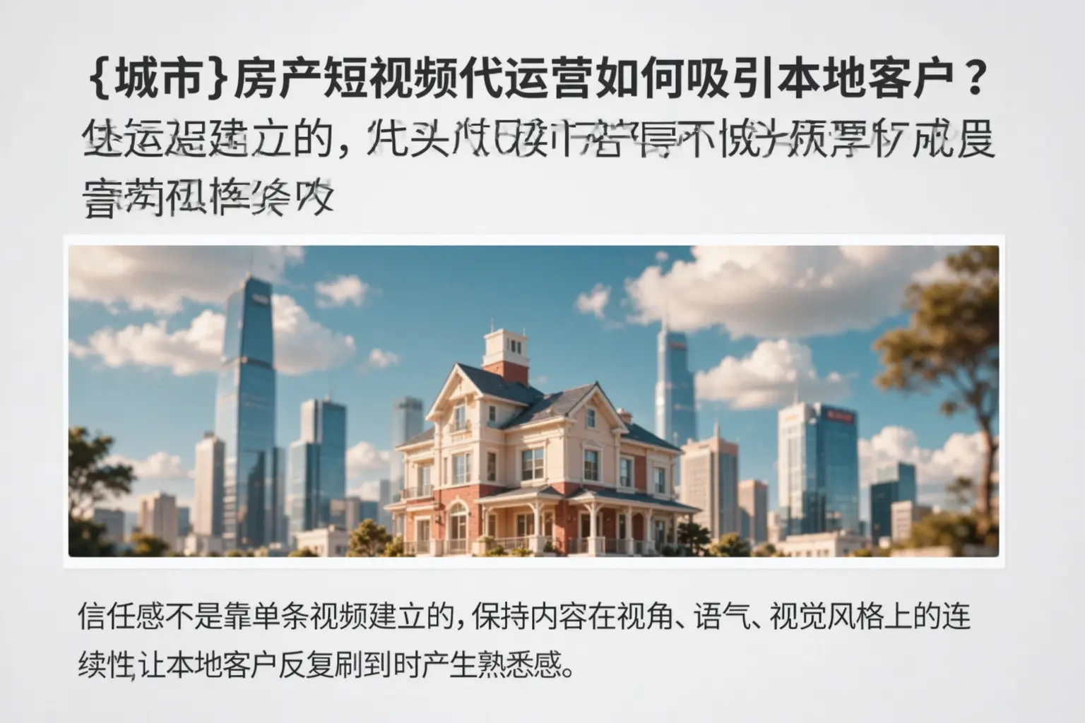 确山房产短视频代运营如何吸引本地客户？